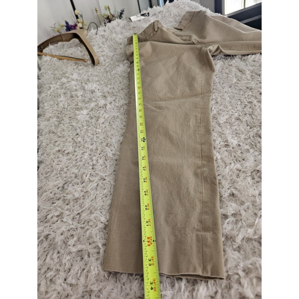 Crown & Ivy Petite Tan Khaki Chino Pants Womens Size 12P Stretch Ankle Career - Picture 2 of 9
